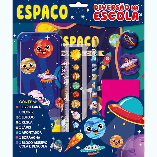 Livro para colorir, Diversão na escola, Espaço, 34195, Ed Online - PT 1 UN