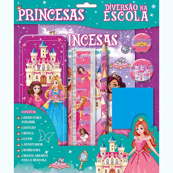 Livro para colorir, Diversão na escola, Princesas, 34194, Ed Online - PT 1 UN