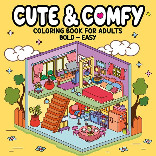 Livro para colorir para adultos Cute & Comfy, 35150, Camelot Ed - PT 1 UN