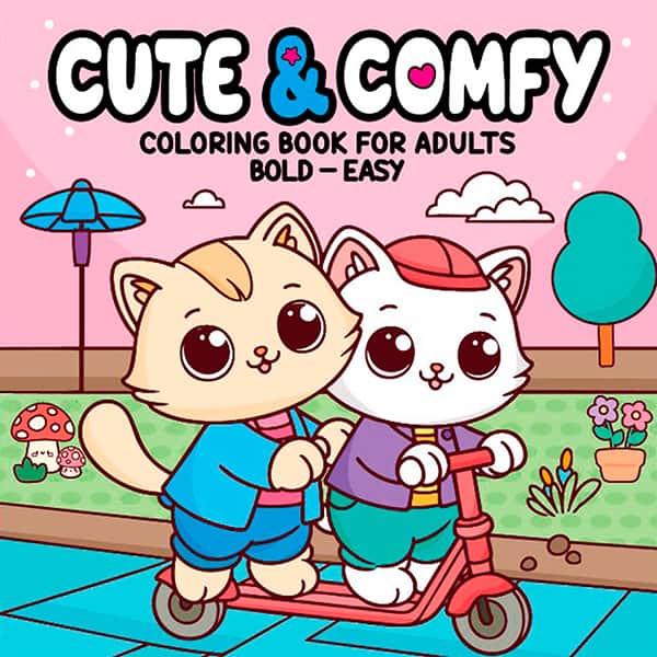 Livro para colorir Cute & Comfy, Relaxing Vibes, 35245, Camelot Ed - PT 1 UN