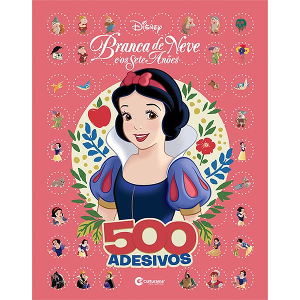 Livro p/ colorir infantil c/500 ades. Branca de Neve  Culturama PT 1 UN