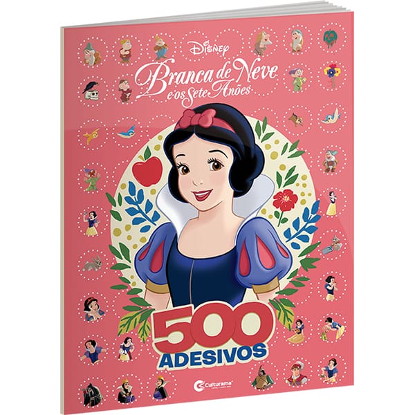 Livro p/ colorir infantil c/500 ades. Branca de Neve  Culturama PT 1 UN