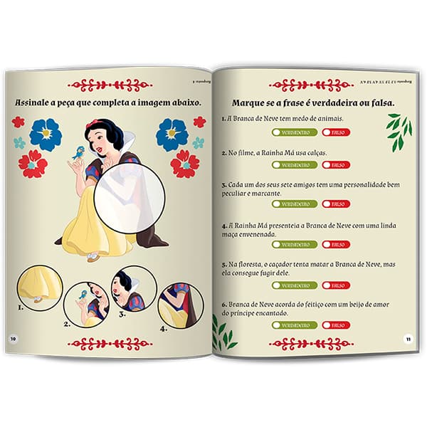 Livro p/ colorir infantil c/500 ades. Branca de Neve  Culturama PT 1 UN