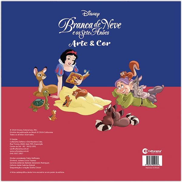 Livro p/ colorir infantil arte e cor Branca de Neve Culturama PT 1 UN