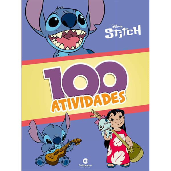 Livro infantil 100 atividades, Stitch, Culturama - PT 1 UN