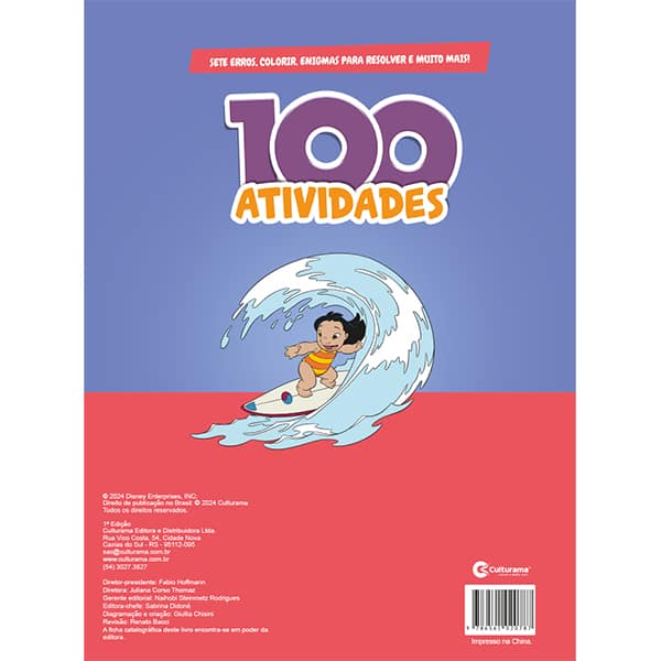 Livro infantil 100 atividades, Stitch, Culturama - PT 1 UN