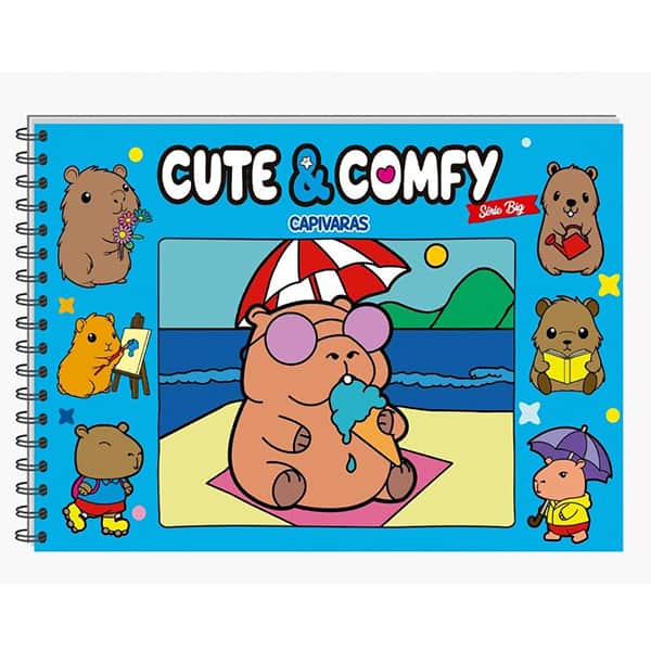 Livro para colorir Cute e Comfy big, Capivaras, 35633, Ed Online - PT 1 UN