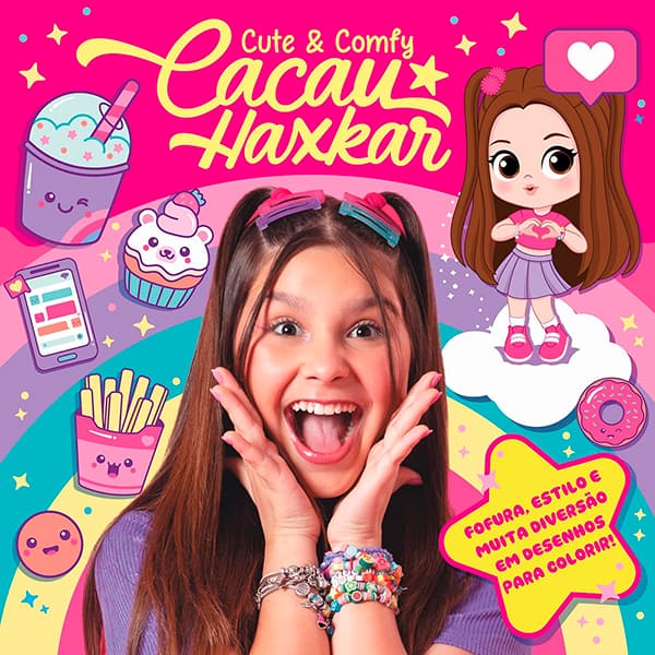 Livro para colorir Cute & Comfy Cacau Haxkar, 36163, Ed Online - PT 1 UN