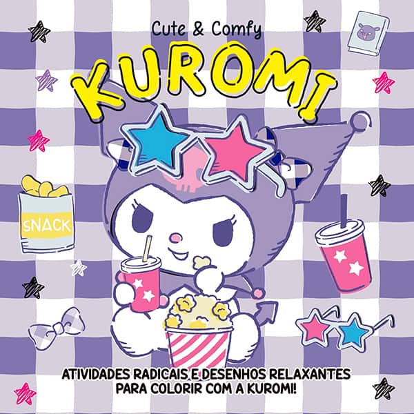 Livro para colorir Cute & Comfy Kuromi, 32 desenhos, 6121, Ed Online - PT 1 UN