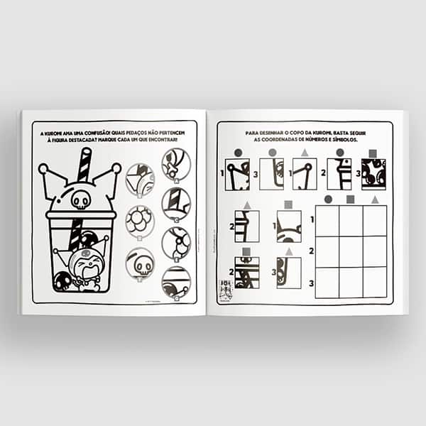 Livro para colorir Cute & Comfy Kuromi, 32 desenhos, 6121, Ed Online - PT 1 UN