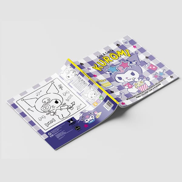 Livro para colorir Cute & Comfy Kuromi, 32 desenhos, 6121, Ed Online - PT 1 UN