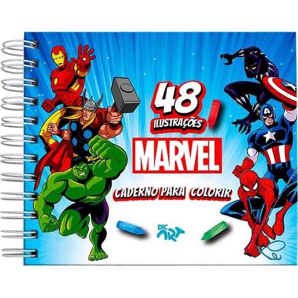 Livro para colorir infantil Smart, Avengers, com 30 adesivos, 5412, DAC - PT 1 UN Livro para colorir infantil Smart, Avengers, com 30 adesivos, 5412, DAC - PT 1 UN