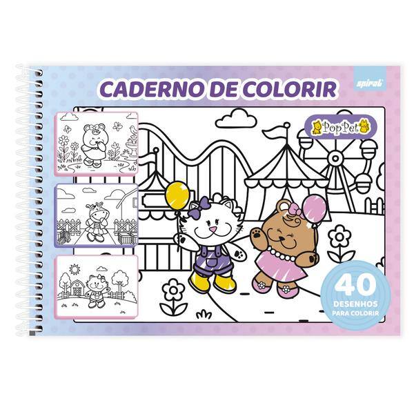 Caderno p/ colorir Pop Pet 40fls 2648341 Spiral Pop PT 1 UN Caderno p/ colorir Pop Pet 40fls 2648341 Spiral Pop PT 1 UN
