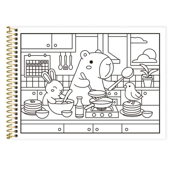 Caderno p/ colorir Capivara 40fls 2648358 Spiral Ten PT 1 UN