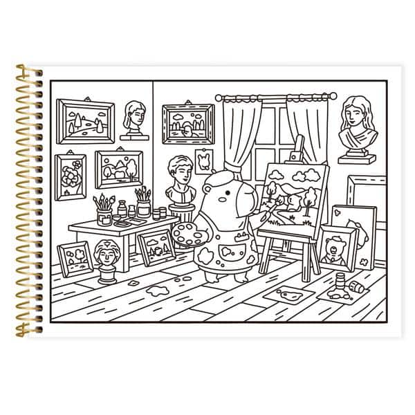 Caderno p/ colorir Capivara 40fls 2648358 Spiral Ten PT 1 UN