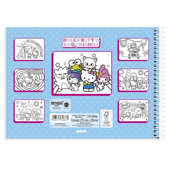 Caderno para colorir Hello Kitty, 40 folhas, 2648372, Spiral Hki - PT 1 UN
