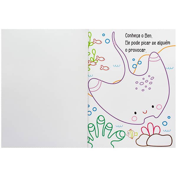 Livro para colorir infantil com 1000 adesivos de strass, A Fascinante Vida Marinha, Happy Books - PT 1 UN