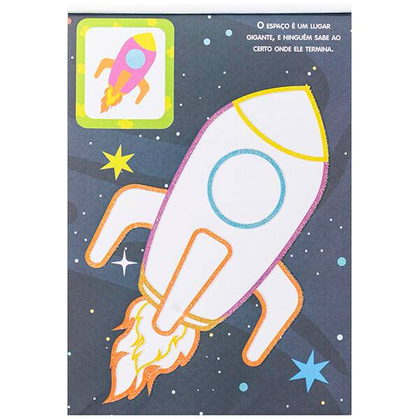 Livro para colorir infantil Espaço Glitter, 319147, Happy Books - PT 1 UN