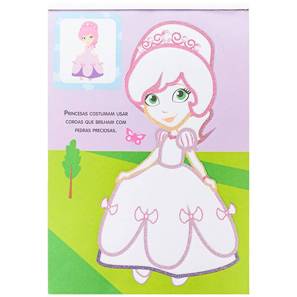 Livro para colorir infantil Princesas Glitter, 319155, Happy Books - PT 1 UN