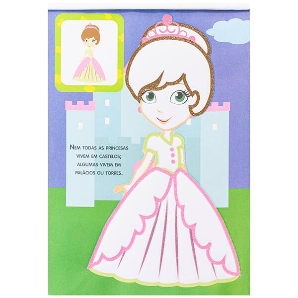 Livro para colorir infantil Princesas Glitter, 319155, Happy Books - PT 1 UN
