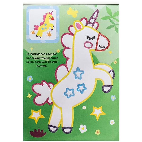 Livro para colorir infantil Unicórnios Glitter, 310662, Happy Books - PT 1 UN
