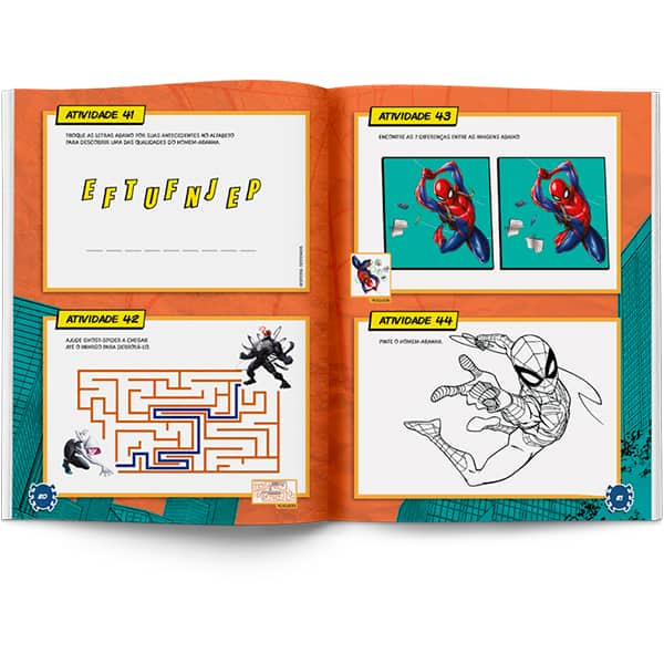 Livro infantil com 100 atividades, Homem Aranha, Culturama - PT 1 UN