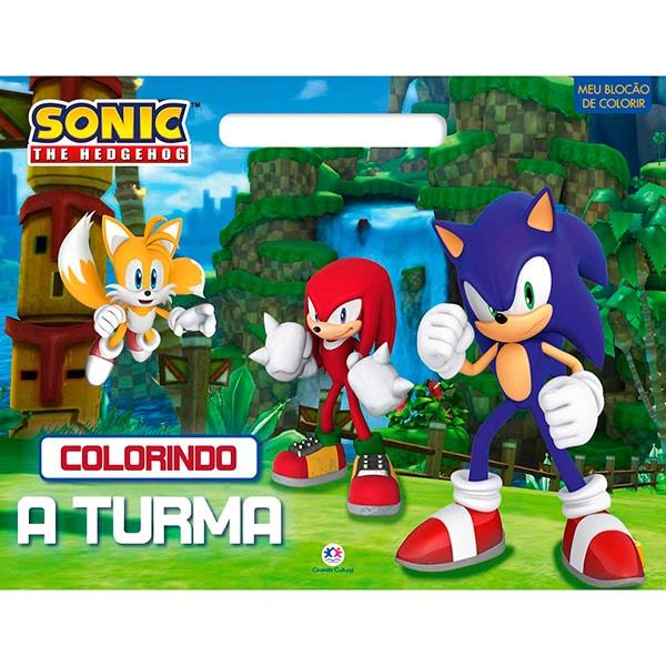 Livro para colorir infantil, Sonic, Blocão, 24 páginas, 016825, Ciranda Cultural - PT 1 UN