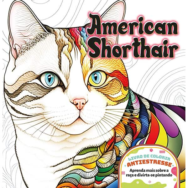 Livro para colorir American Shorthair, 9786585662, Catavento - PT 1 UN