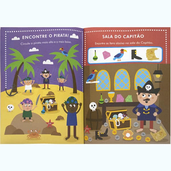 Livro de atividades infantil, Piratas, 9786555076, Happy Books - PT 1 UN