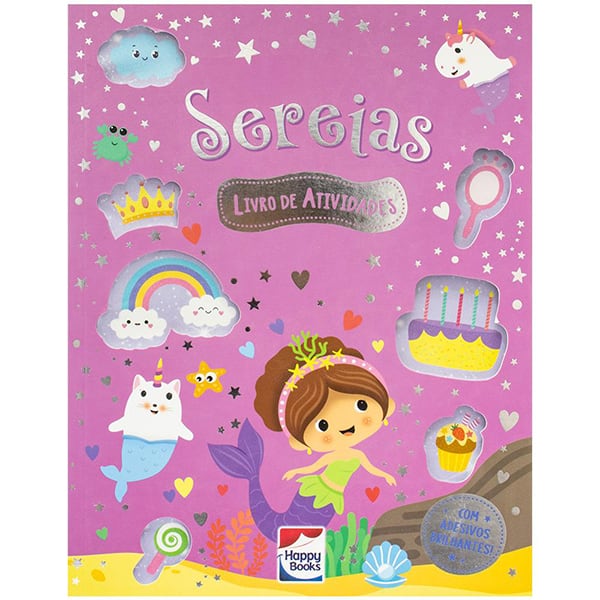 Livro para colorir infantil com adesivos, Sereias, Happy Books - PT 1 UN