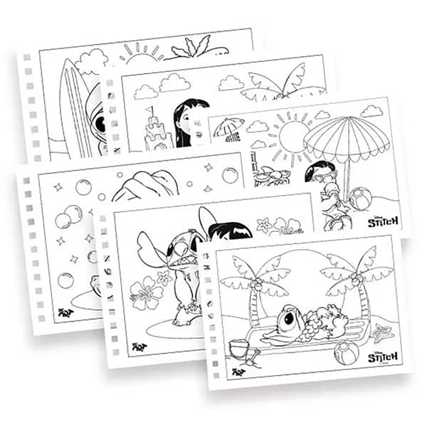 Livro para colorir Stitch, 48 ilustrações, 30 adesivos, DAC - PT 1 UN