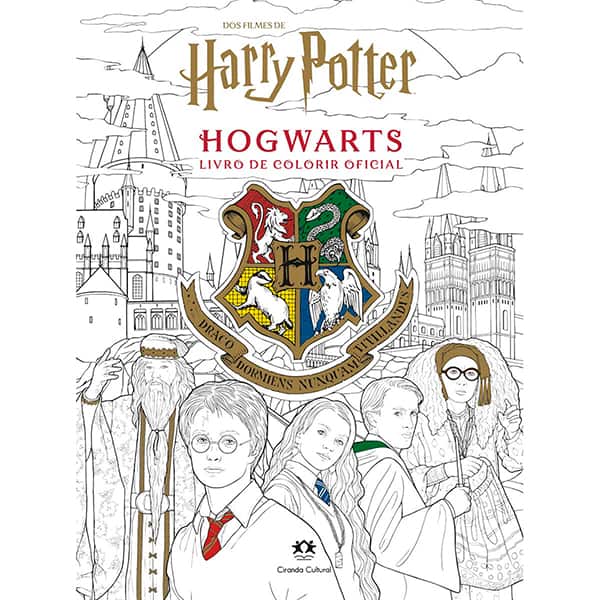 Livro para colorir Harry Potter Hogwarts, 64 páginas, 021573, Ciranda Cultural - PT 1 UN