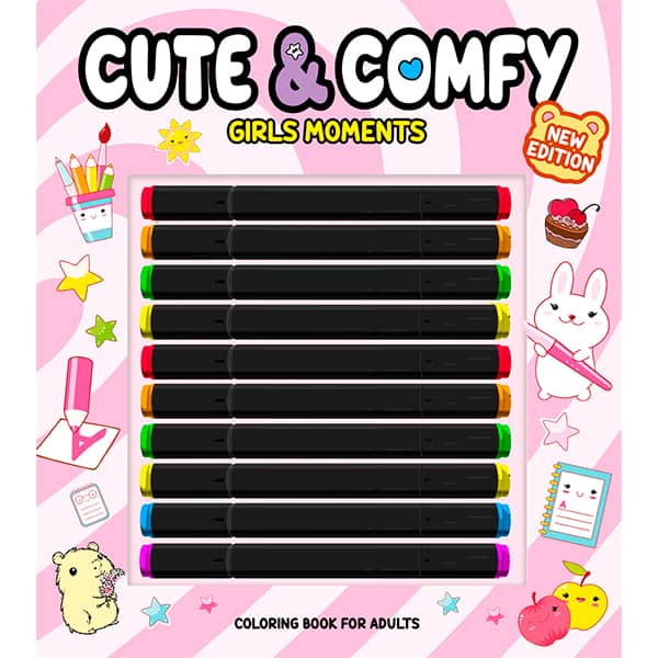 Livro para colorir Cute & Comfy Girls Moments 35767 Ed Online PT 1 UN