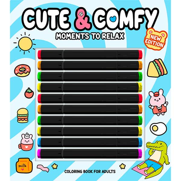 Livro para colorir Cute & Comfy Moments to Relax 35768 Ed Online PT 1 UN