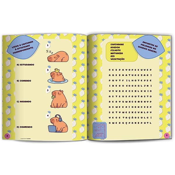 Livro para colorir infantil com 500 adesivos, Capivaras, Culturama - PT 1 UN