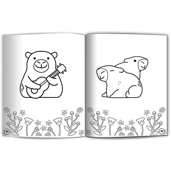 Livro para colorir infantil com 500 adesivos, Capivaras, Culturama - PT 1 UN