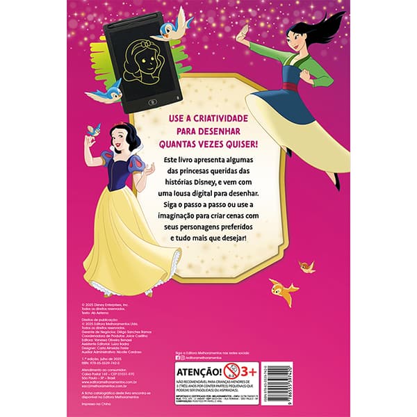 Livro infantil Meu Desenho Mágico, Princesa Disney, Melhoramentos - PT 1 UN