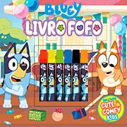Livro p/ colorir infantil canetinha Bluey 36039 Ed Online PT 1 UN