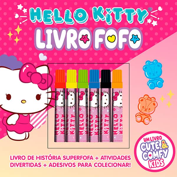 Livro p/ colorir infantil canetinha Hello Kitty 36042 Ed Online PT 1 UN