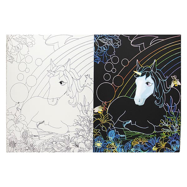 Livro para colorir infantil Unicórnios, raspar e colorir, 317586, Happy Books - PT 1 UN