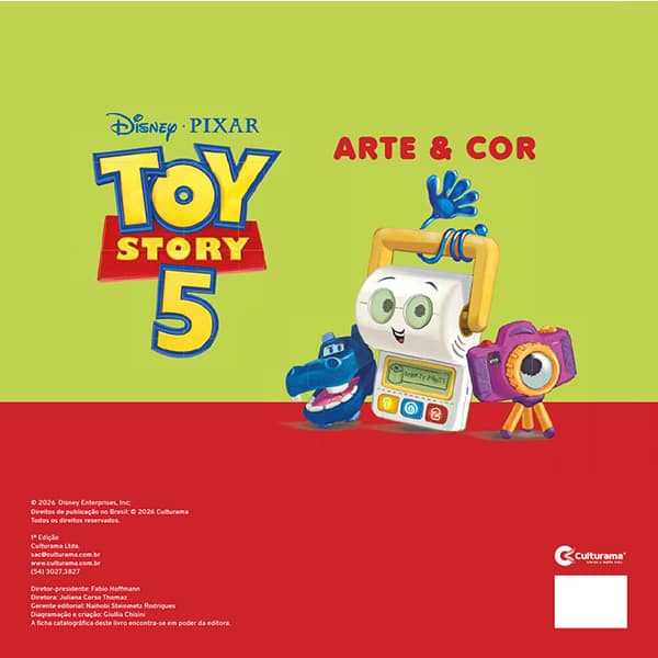 Livro para Colorir Infantil Arte e Cor, Toy Story 5, Culturama - PT 1 UN Livro para Colorir Infantil Arte e Cor, Toy Story 5, Culturama - PT 1 UN