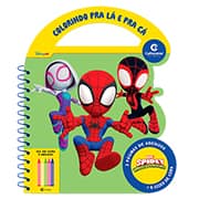 Livro para Colorir infantil com 5 gizes de cera, Spidey, Culturama - PT 1 UN