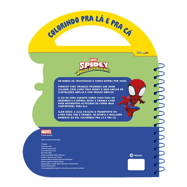 Livro para Colorir infantil com 5 gizes de cera, Spidey, Culturama - PT 1 UN Livro para Colorir infantil com 5 gizes de cera, Spidey, Culturama - PT 1 UN