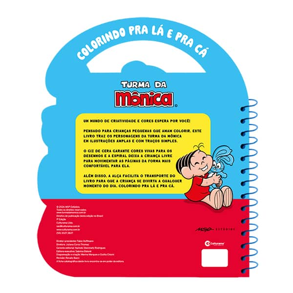 Livro para Colorir Infantil Turma da Mônica, com 5 Gizes de Cera, Culturama - PT 1 UN