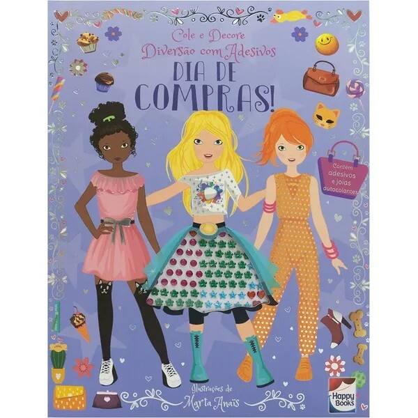 Livro infantil Cole e Decore: Dia de Compras, 321427, Happy Books - PT 1 UN