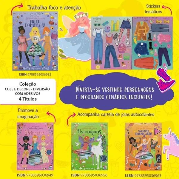 Livro infantil Cole e Decore: Unicórnios, 321443, Happy Books - PT 1 UN Livro infantil Cole e Decore: Unicórnios, 321443, Happy Books - PT 1 UN