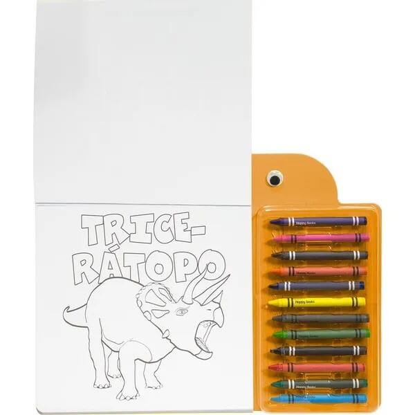 Livro para Colorir Infantil Olhinhos Criativos, Dinos, com 12 Gizes, 318744, Happy Books - PT 1 UN Livro para Colorir Infantil Olhinhos Criativos, Dinos, com 12 Gizes, 318744, Happy Books - PT 1 UN