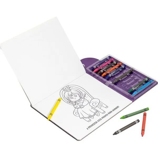 Livro para Colorir Infantil Olhinhos Criativos, Princesas, com 12 Gizes, 318787, Happy Books - PT 1 UN