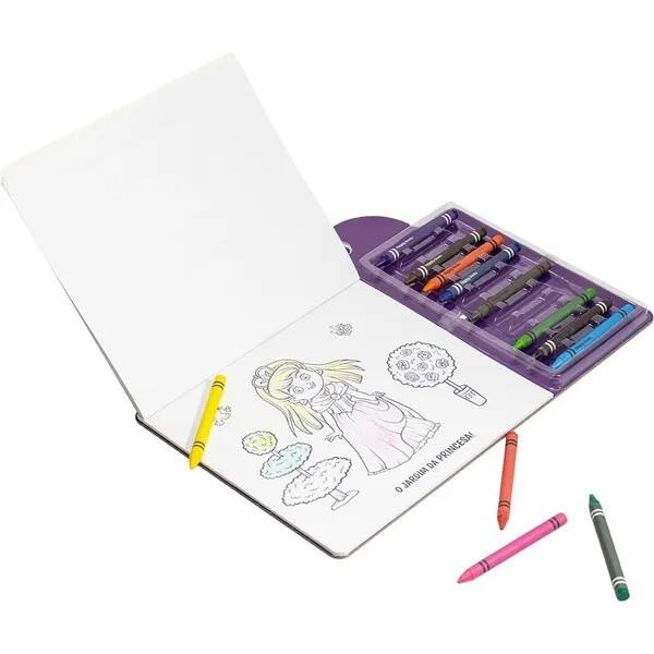 Livro para Colorir Infantil Olhinhos Criativos, Princesas, com 12 Gizes, 318787, Happy Books - PT 1 UN
