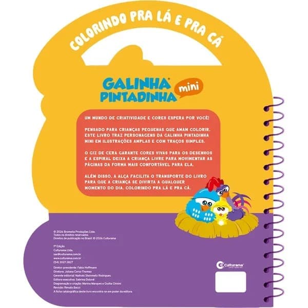 Livro para Ccolorir Infantil com 5 gizes, Galinha Pintadinha, Culturama - PT 1 UN Livro para Ccolorir Infantil com 5 gizes, Galinha Pintadinha, Culturama - PT 1 UN